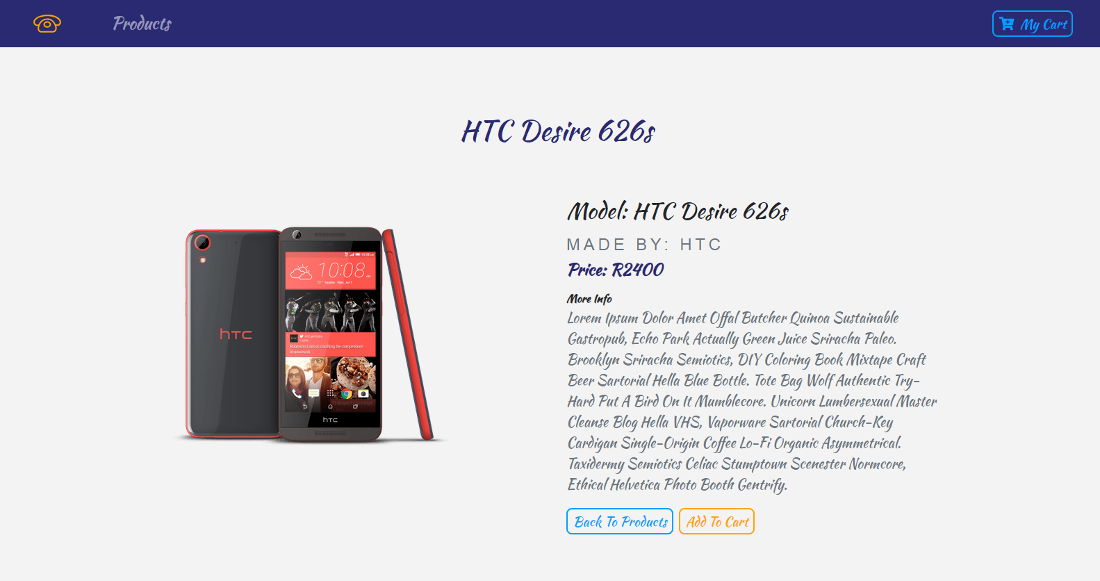 E-Commercey-Web Template Second-Page