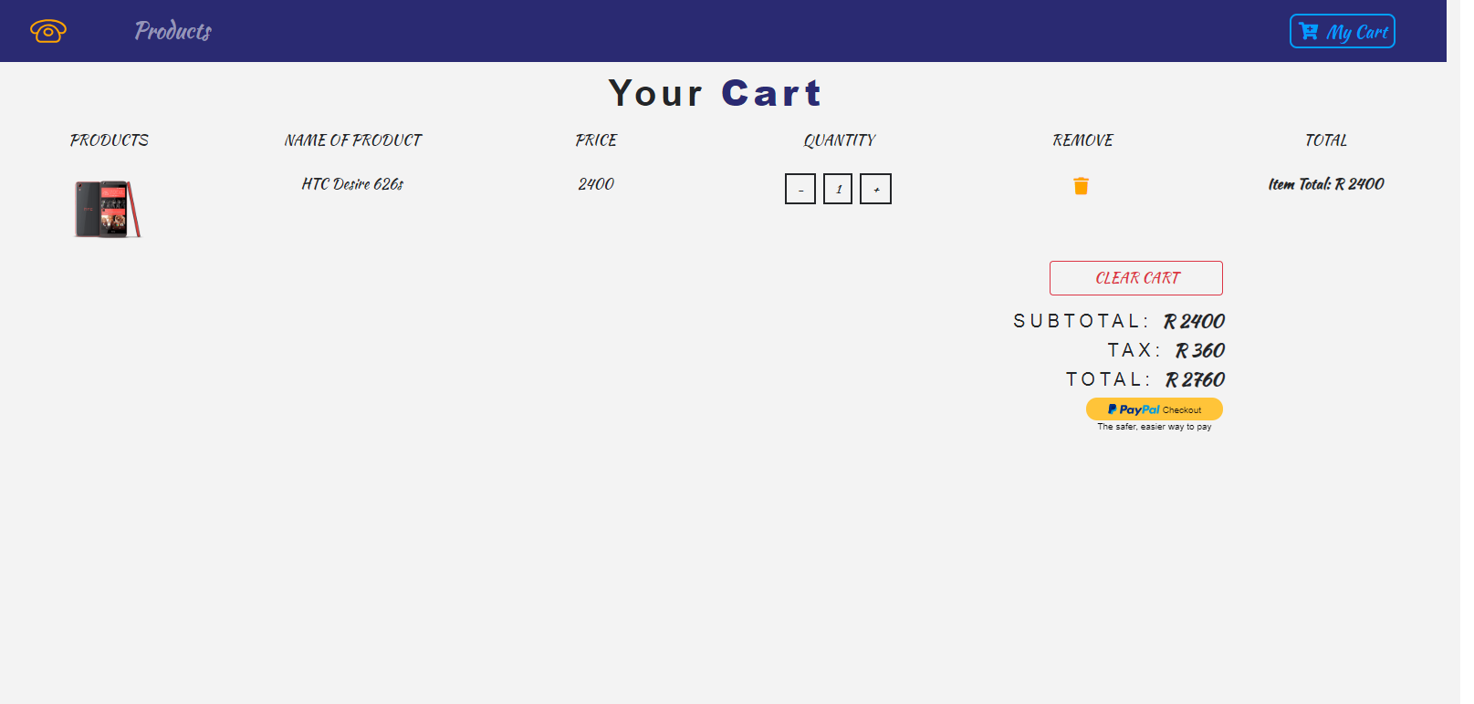 E-Commerce-Web Template Forth-Page
